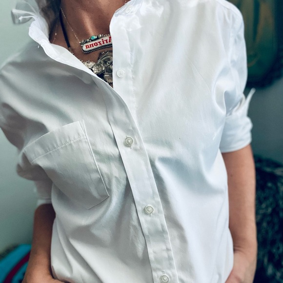 Effortlessly Elegant Ladies' Reworked White Shirt with Ruffles - Picture 4 of 10